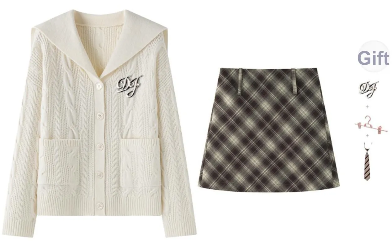 Tokyo Season Skirt Set Fall Winter Women's Gift Box Set Ecru