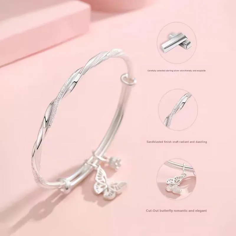 Golden Linmen S999 Fine Silver Bangles Women's-3
