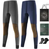 Knee Protector Fleece-Lined 2 Pack (Dark Gray+Navy Blue) with 2 Pack Socks+Shopping Bag Included