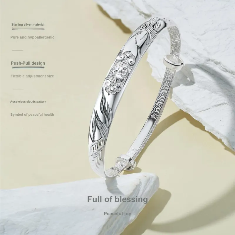ME LUXE S999 Fine Silver Sterling Silver Bracelets Women's-5