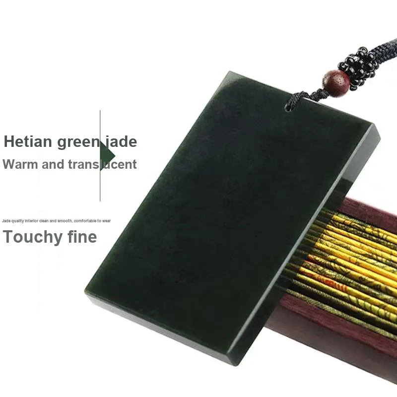 JUNWEN Hetian Jade Necklaces Green Jade Unisex-2