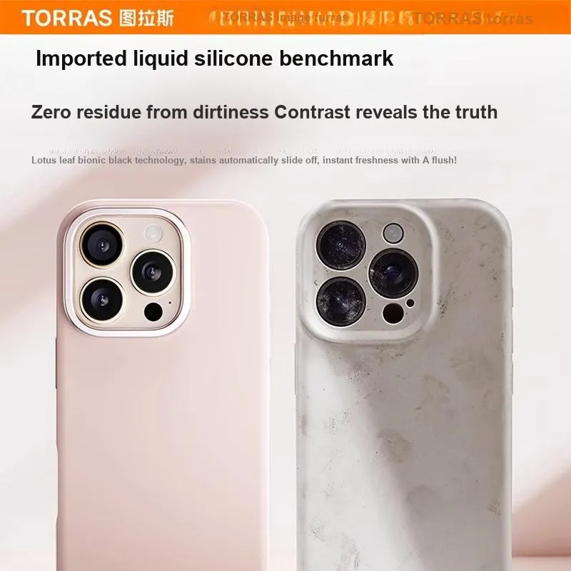 TORRAS Silicone Material Extra Thin Anti Fingerprint Phone Cases Compatible With IPhone 16/15/Pro Max/Pro Solid Color-21