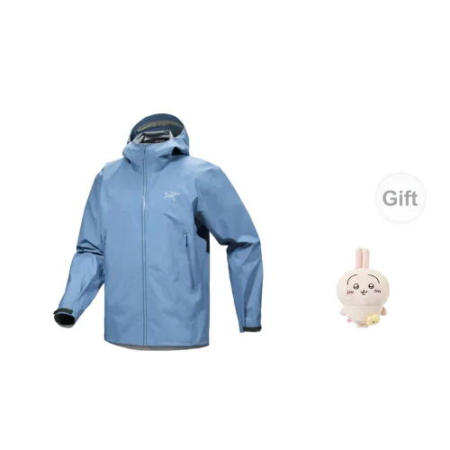 Arcteryx Beta Series Windbreaker Jackets Men Turquoise+Free U.S.A. Small Crossbody Bag Standing Doll