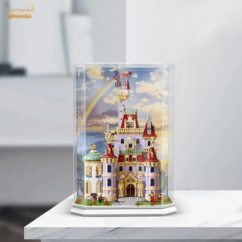 LIGHT YOUR BRICKS Compatibility Building Block 43263 Beauty And The Beast Castle Display Case Model Accessories-5