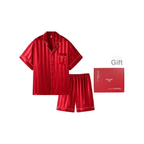 MEITENG Пижамный комплект Летний Мужской Красный