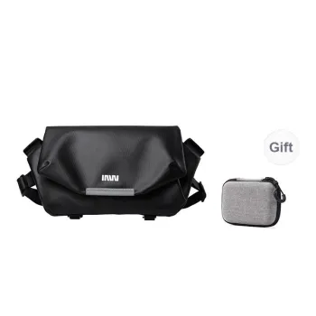 SEPTWOLVES Artificial Leather Urban Techwear Cycling Bag For Students, Commute, Workwear, Crossbody Bag QPL Men's Black