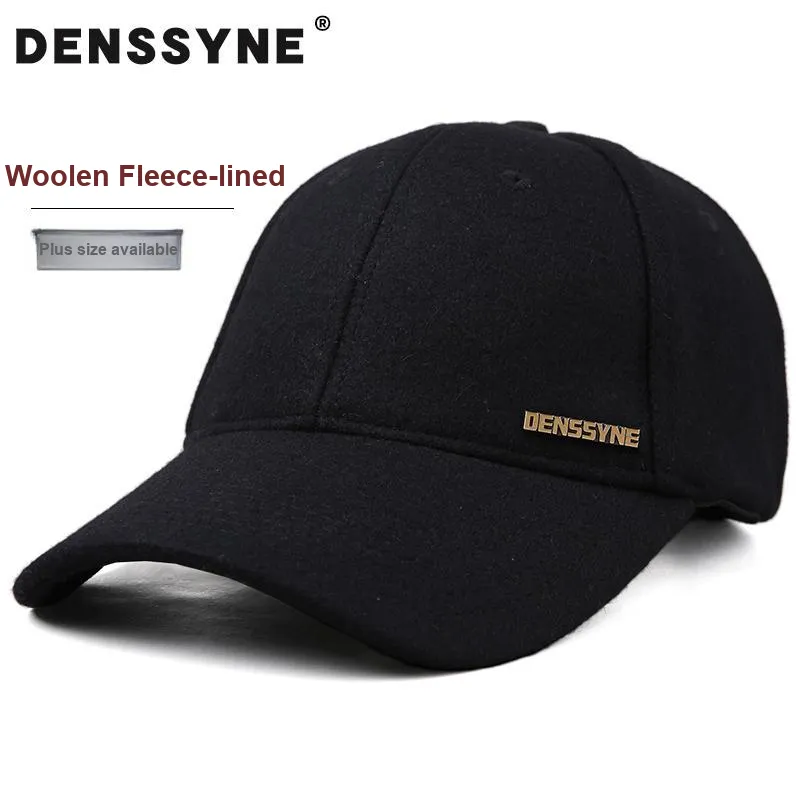 DENSSYNE Woolen Baseball Caps Men's Black/Navy Blue/Dark Grey-3