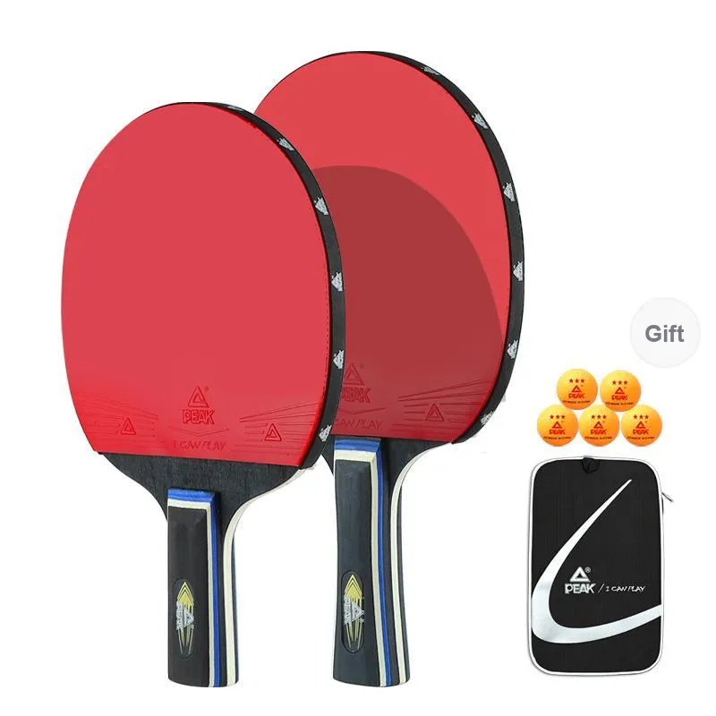 PEAK Ping Pong Paddles Unisex All Wood Black Red Double Beat-5
