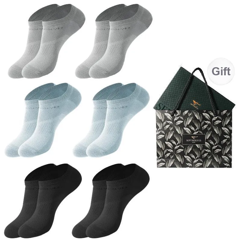 SEPTWOLVES Ankle Socks Men's Gift Box Of 6 Doubles-30
