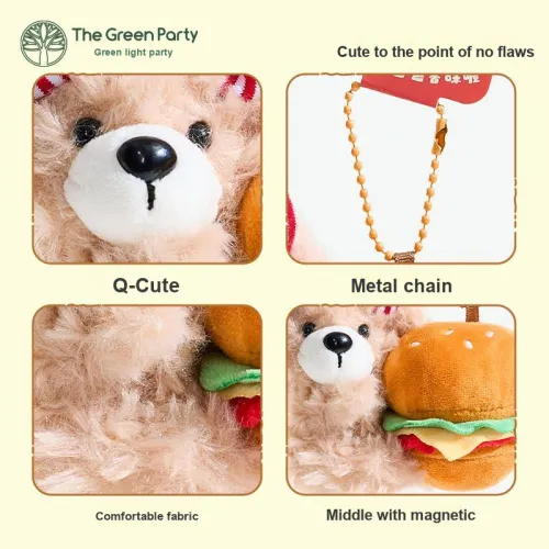 The Green Party Little Nose Gaa или Бургер Набор Не Магнитный 2 Штуки Куклы Плюшевый Брелок 9 см Рекомендуемый Рост