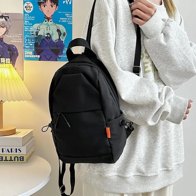 GEERDUN Nylon Backpack Unisex Ecru/Black/Army Green-5