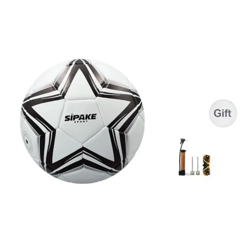 SIPAKESPORT Size 4 5 Size Soccer PU Machine Stitched Soccer Ball Unisex Black White Stars-0