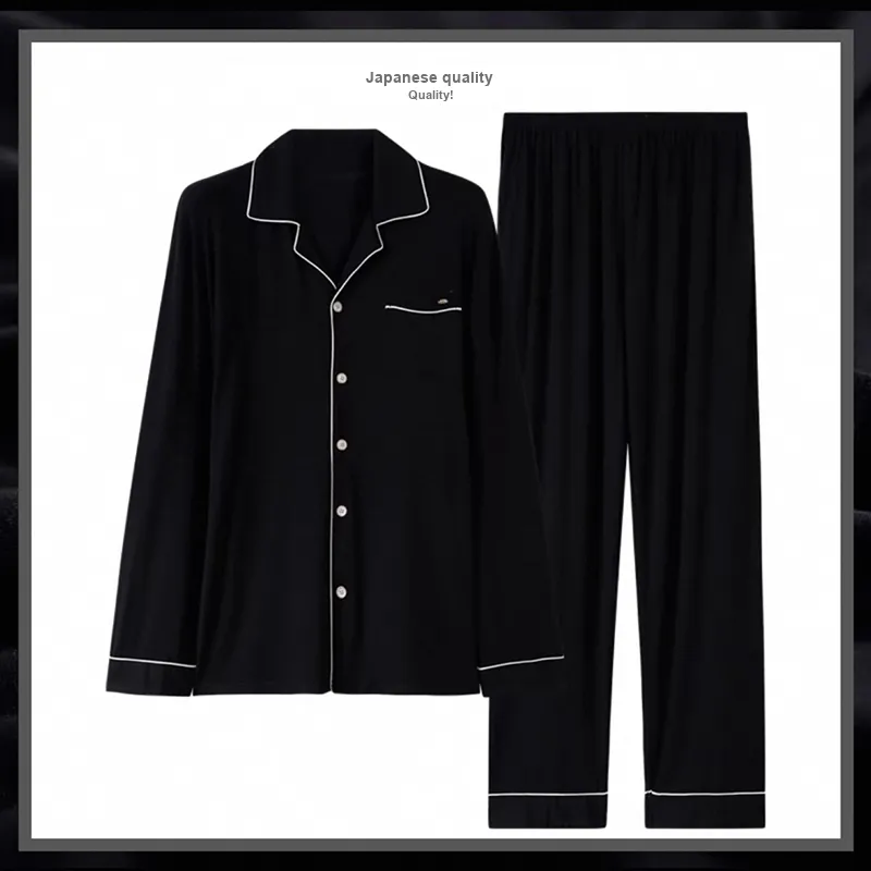 LUYOUYE Pajama Set Men's Elegant Black-1