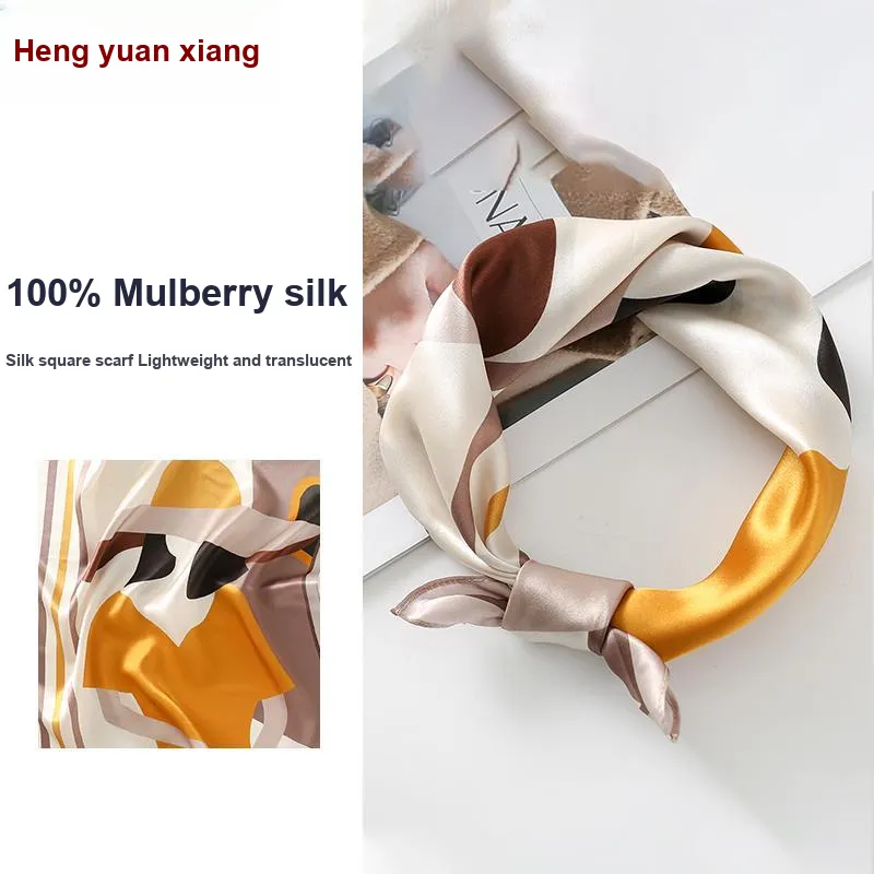 H YXIANG Silk Scarves Women's-11