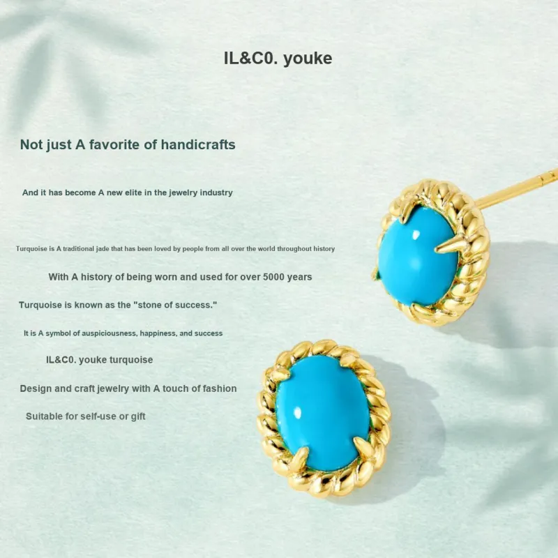 IL&CO. Turquoise Stud Earrings Women's-2