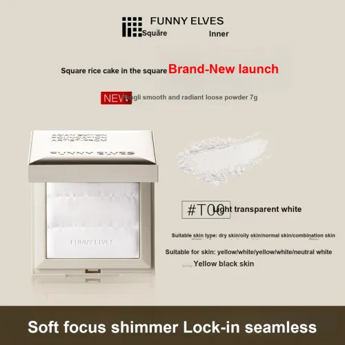 FUNNY ELVES SHIRO Сыворотки Пудры Светло-сверкающие Натуральный Сглаживающий Poreless Нет TRANSFER Прозрачный Осветляющий Тон Кожи