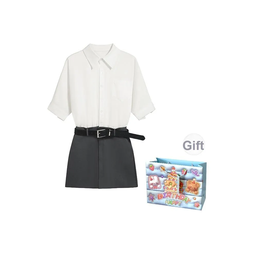 REMOULD Short Sleeved Dress Women's White & Gray