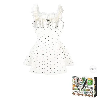 HAPG Sleeveless Dresses Women's Polka Dot Shopping Bag
