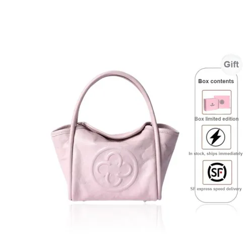 CASSILE Italy Imports Cowhides Basket Bag, One Shoulder Bag, Crossbody Bag Small Size Women's Cherry Blossom Pink