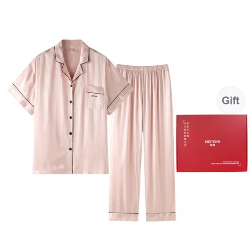 MEITENG Pajama Set Summer Women's Gift Box Set Pink