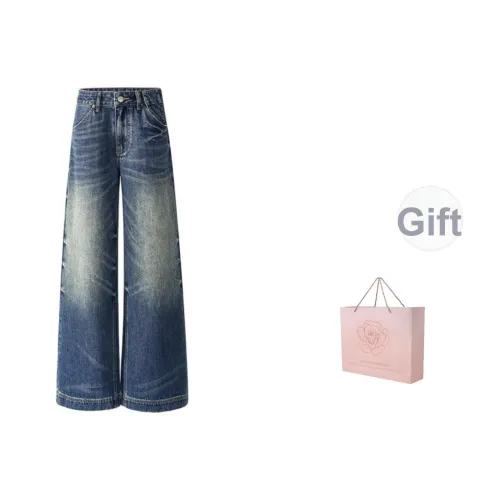 ZAZN Джинсы Женские Винтаж Синий