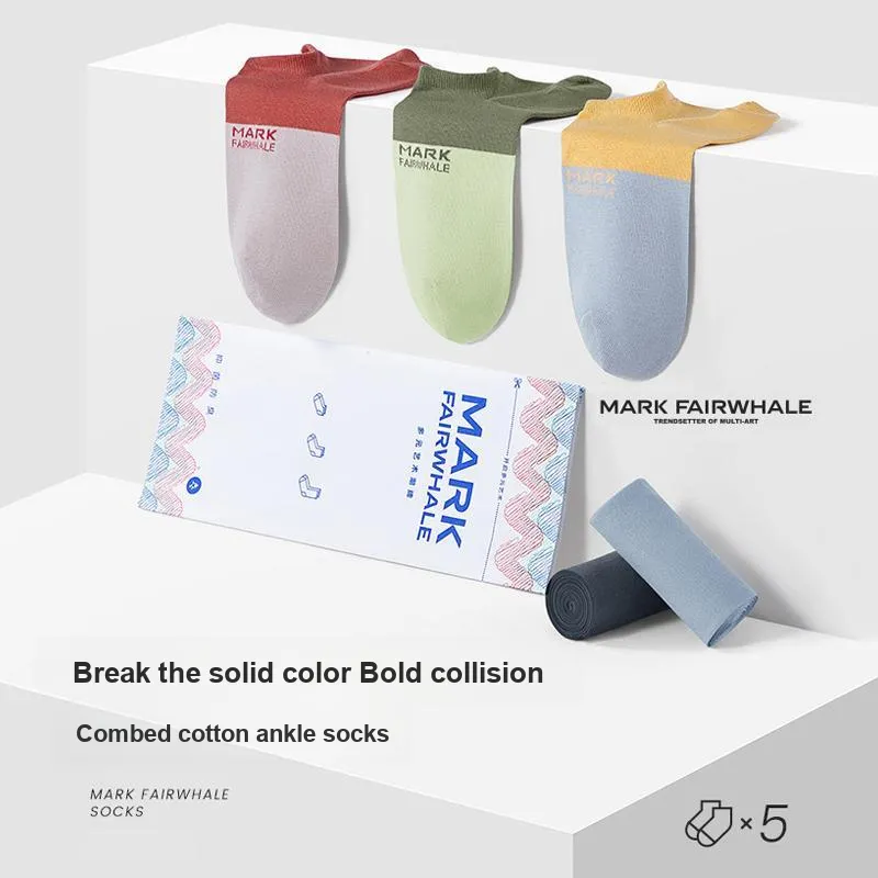 FAIRWHALE No-Show Socks Men's 5 Pack-3