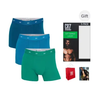 CR7 CRISTIANO RONALDO Underpants Men's 3 Pack Grass Green/Carolina Blue/Dark Blue