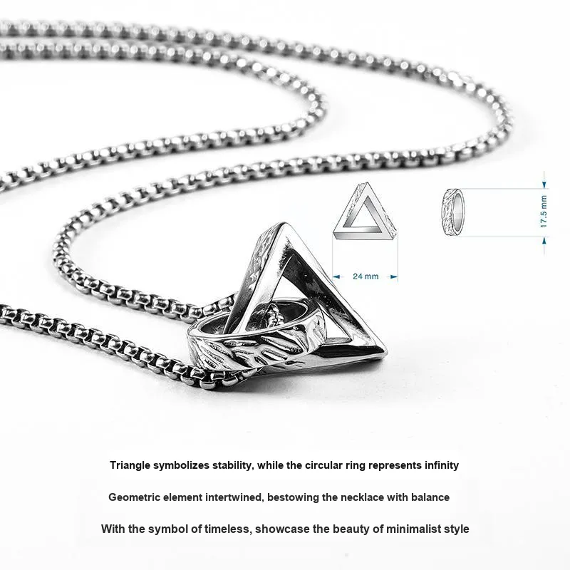 FOREVER MELODY Titanium Steel Necklaces Men's-2