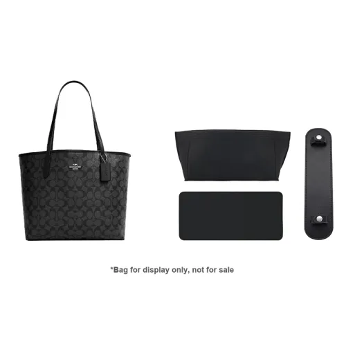 Lan Bao Fan Bag Inserts City33 Black New Version Silver Tone Buckle Shoulder Pads+Black Liner+Black Base Plate