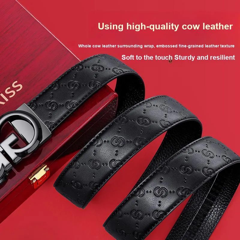 Cheekkiss Cow Leather Belts Men's 3.5cm-12