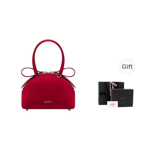 Muuluu Satin Surprise Garden Bag Dome Bag Handbags Medium Size Women's Red/Black