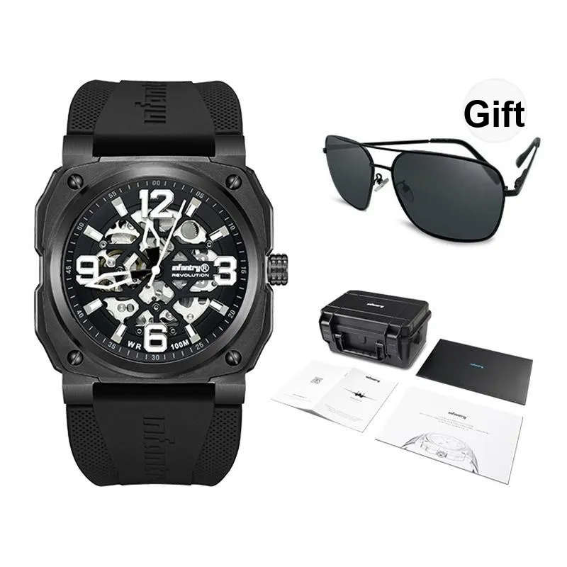 INFANTRY Eagle Thunder Avant Garde Collection Mechanical Movement Watch Men's Watches Cut Out Dial