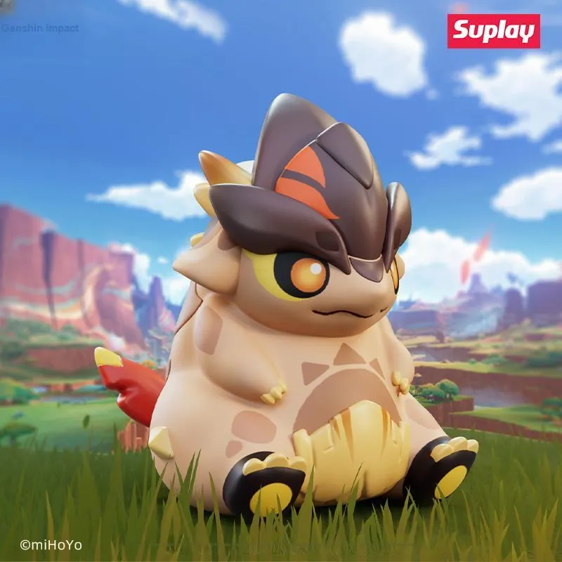 Suplay Genshin Impact, Dragon Buddy, Crested Sharp Toothed Lizard, Hanging Card Cute Trendy Toy Chibi Figures-2