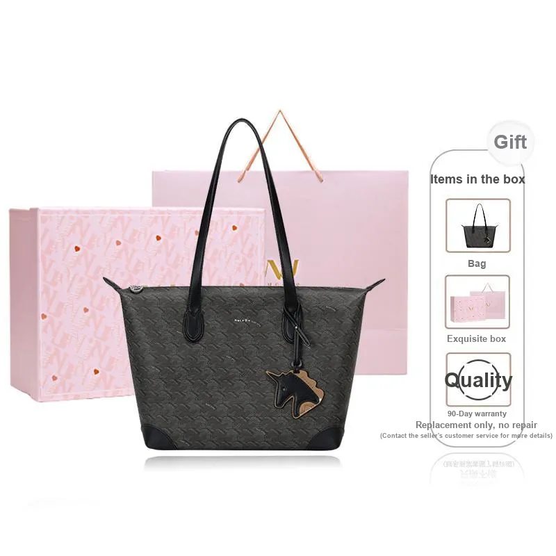 NUCELLE Fabric One Shoulder Shoulder Bag Tote Bag Laptop Bag Shopping Bag Women's Multicolor-13