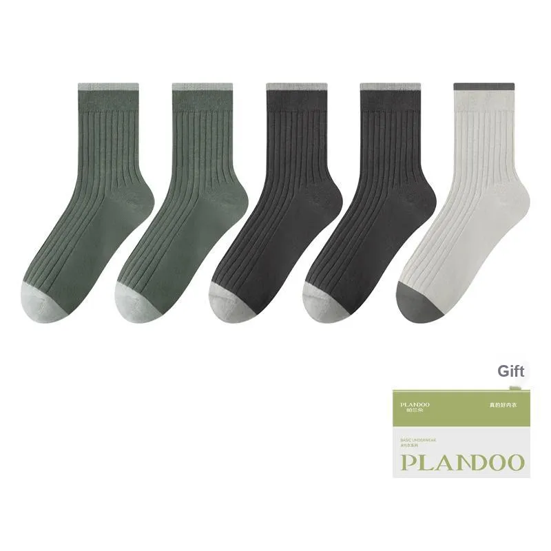 PLANDOO Mid Calf Socks Men's Shopping Bag 5 Pack-20