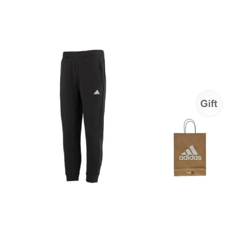 Adidas Knitted Sports Pants Men's Black Shopping Bag Included-1