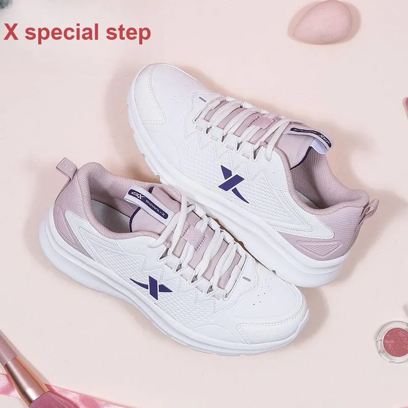 XTEP Waterproof And Lightweight Low Top Running Shoes Women's Beige Pink-7
