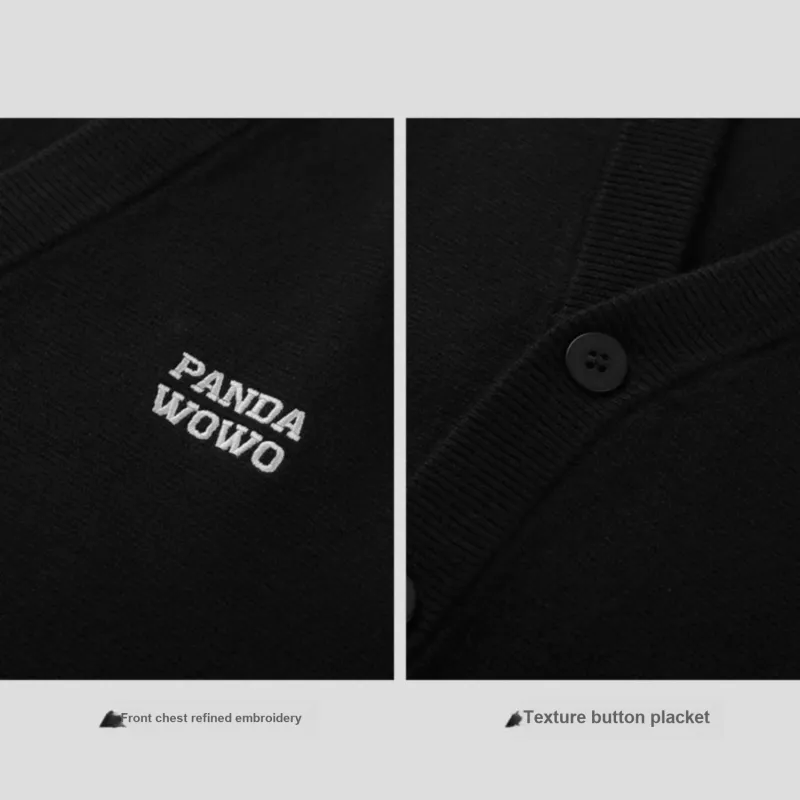 HLA Panda Wowo Series Knitwear Men Black 03-4