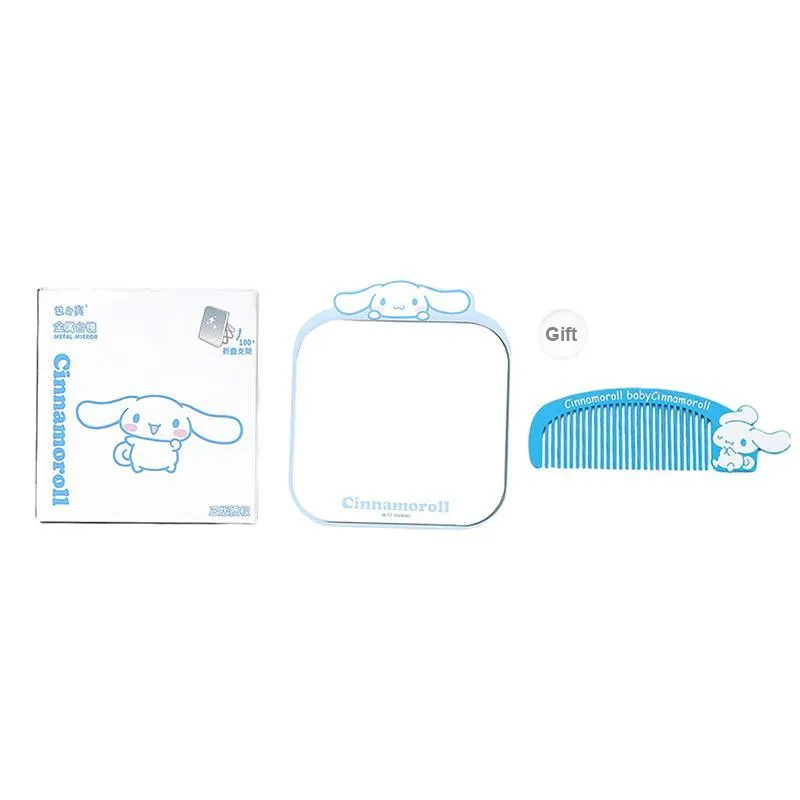 ALL SERIES x Sanrio Cartoon Metal Table Mirror High Definition Imaging Includes Metal Comb-4