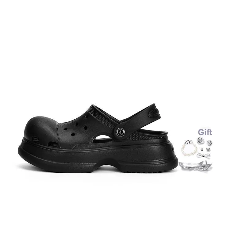 Ouder Sand Open Ended Smiley Collection, Heart Holes All Summer, Blackberry Ice Cream Clogs Women's Black-0