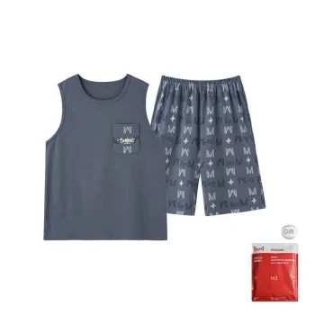 MIIOW Pajama Set Men's Shopping Bag Gray Blue