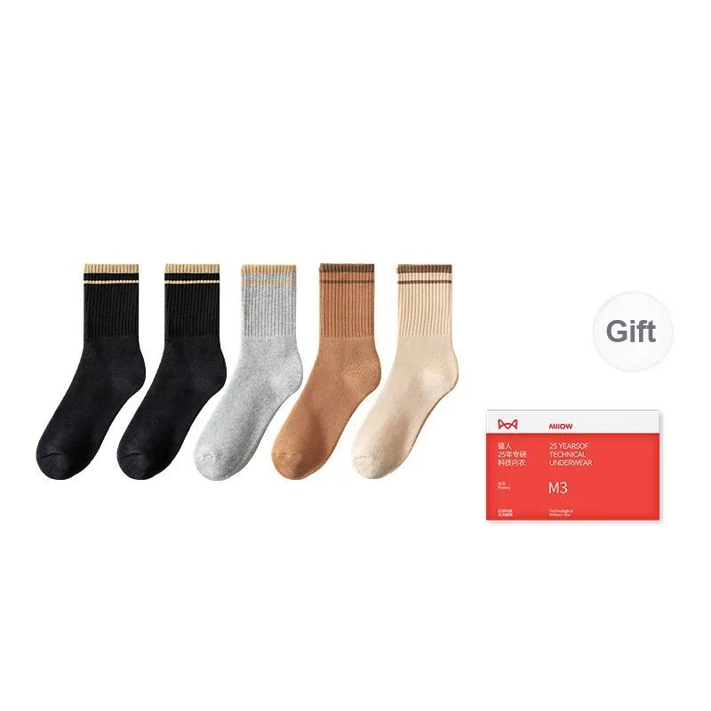 MIIOW Trend Party Series Mid Calf Socks Women's Shopping Bag 5 Pack-4