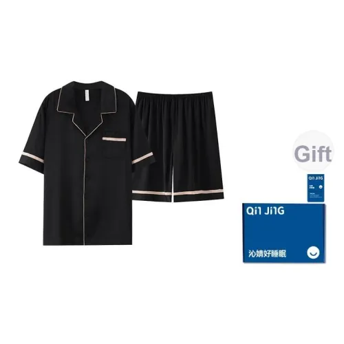 Qin Jing Пижамный комплект Мужской Элегантный Черный