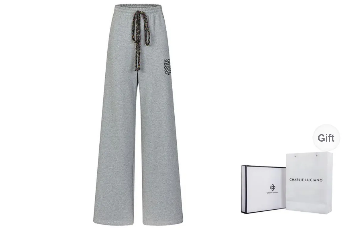Charlie Luciano Casual Pants Unisex Combo Set Light Gray