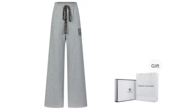 Charlie Luciano Casual Pants Unisex Combo Set Light Gray