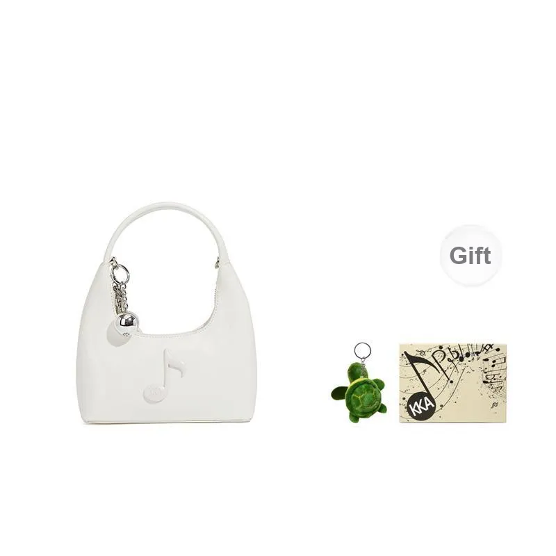 KKA PU Laminated Textile Handbags Shoulder Bag Crossbody Bag Regular Women's Silver/Black/White-8