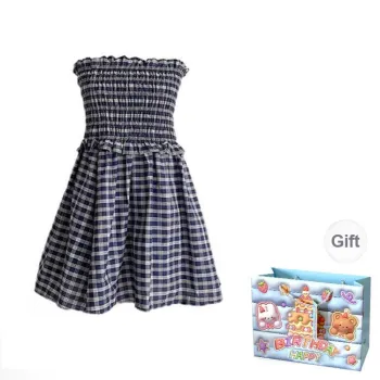 WOWI KCKS Sleeveless Dress Women's Blue Plaid
