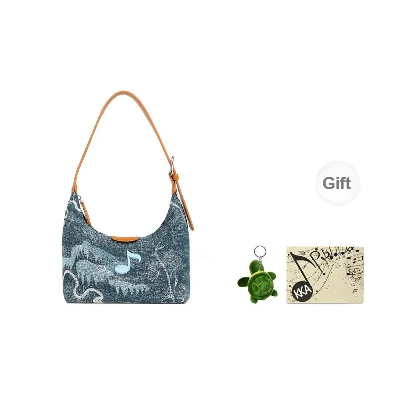 KKA Denim Handbag Shoulder Bag Women's Blue-0