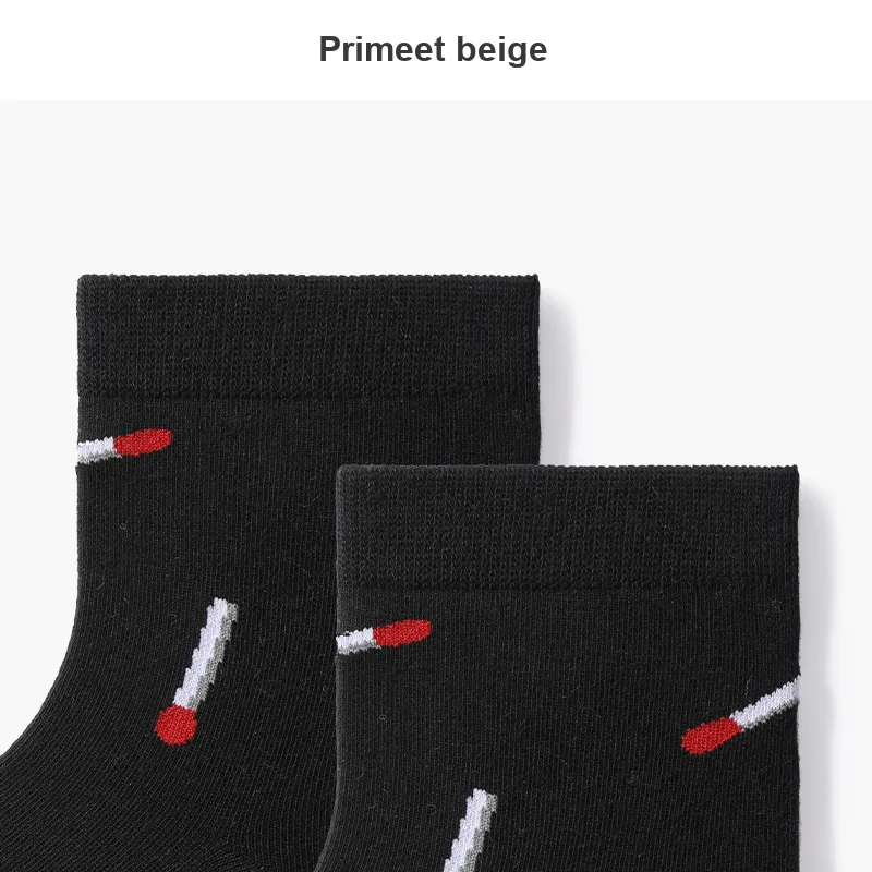 Primeet Mid Calf Socks Fall Winter Unisex 5 Pack Mixed Color-56