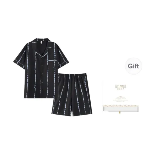 XIA.WA.ZHI.XIU Pajama Set Men's Gift Box Set Black